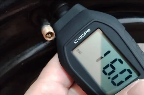 Step 3 - check tire pressure with a gauge